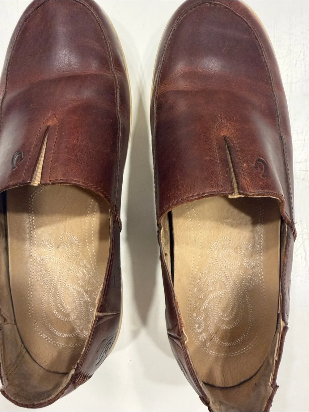 OluKai Kama Aina Men's Dark Brown Leather Slip-On Loafers